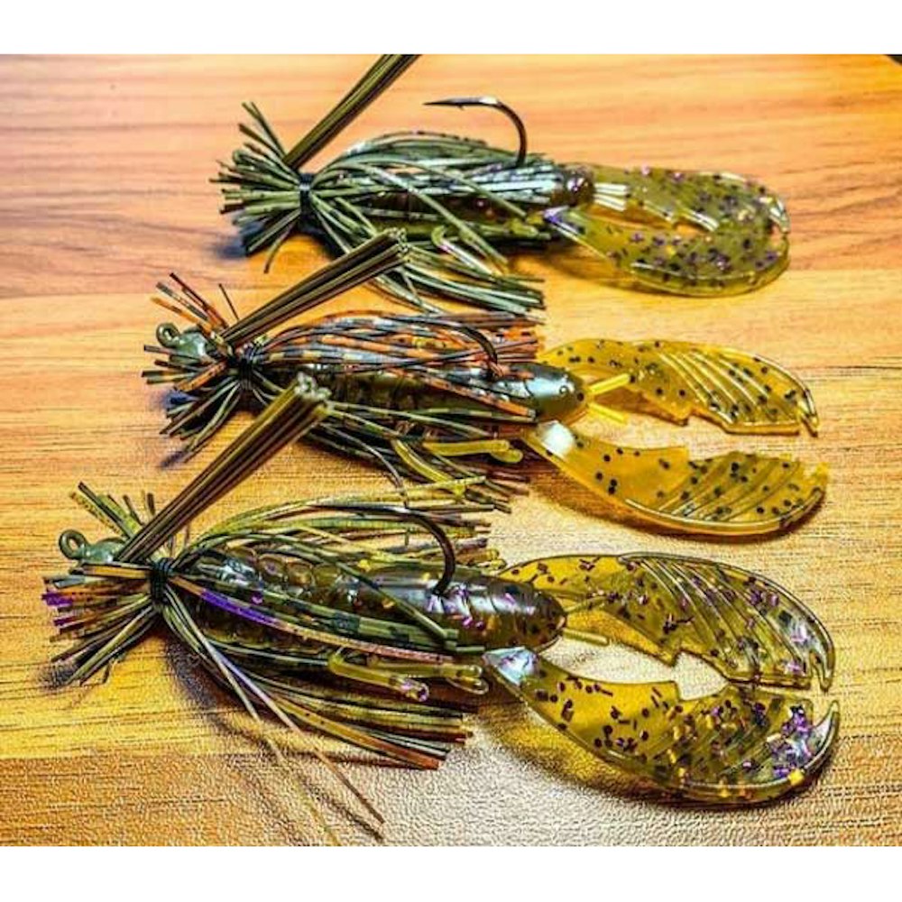 X Zone Fishing Lure 10317 4 Muscle Back Craw Peanut Butter and Jelly 8 Per  Pack