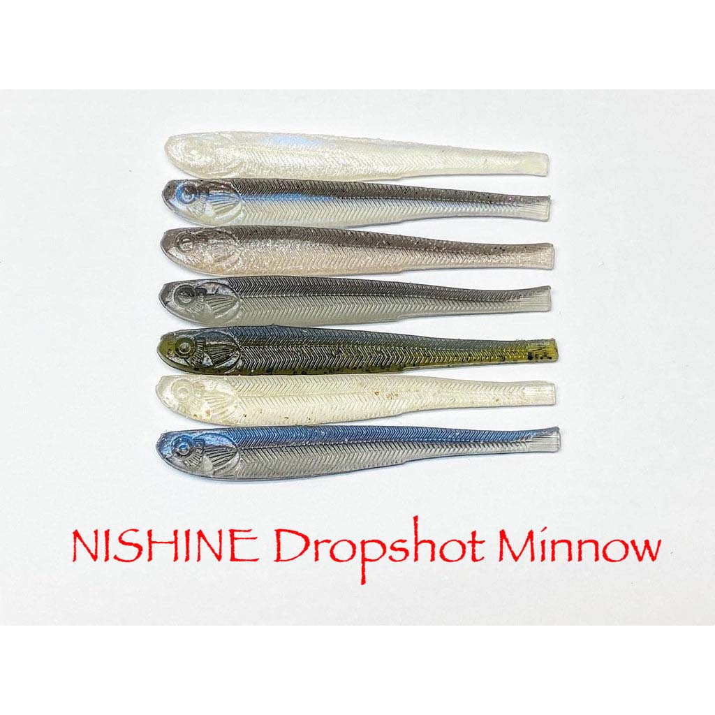 Nishine Lure Works Dropshot Minnow 3 2/5 / Green Pumpkin Purple