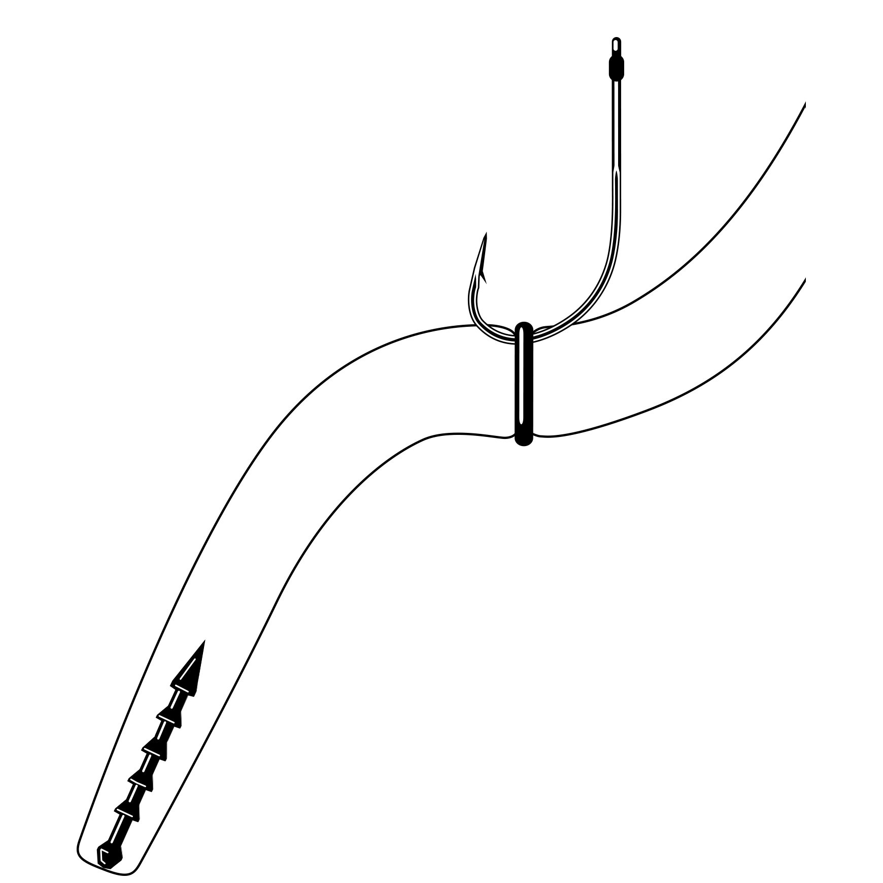  VMC, Spinshot Neko Hook, 4 Hook Size, Black/Nickel
